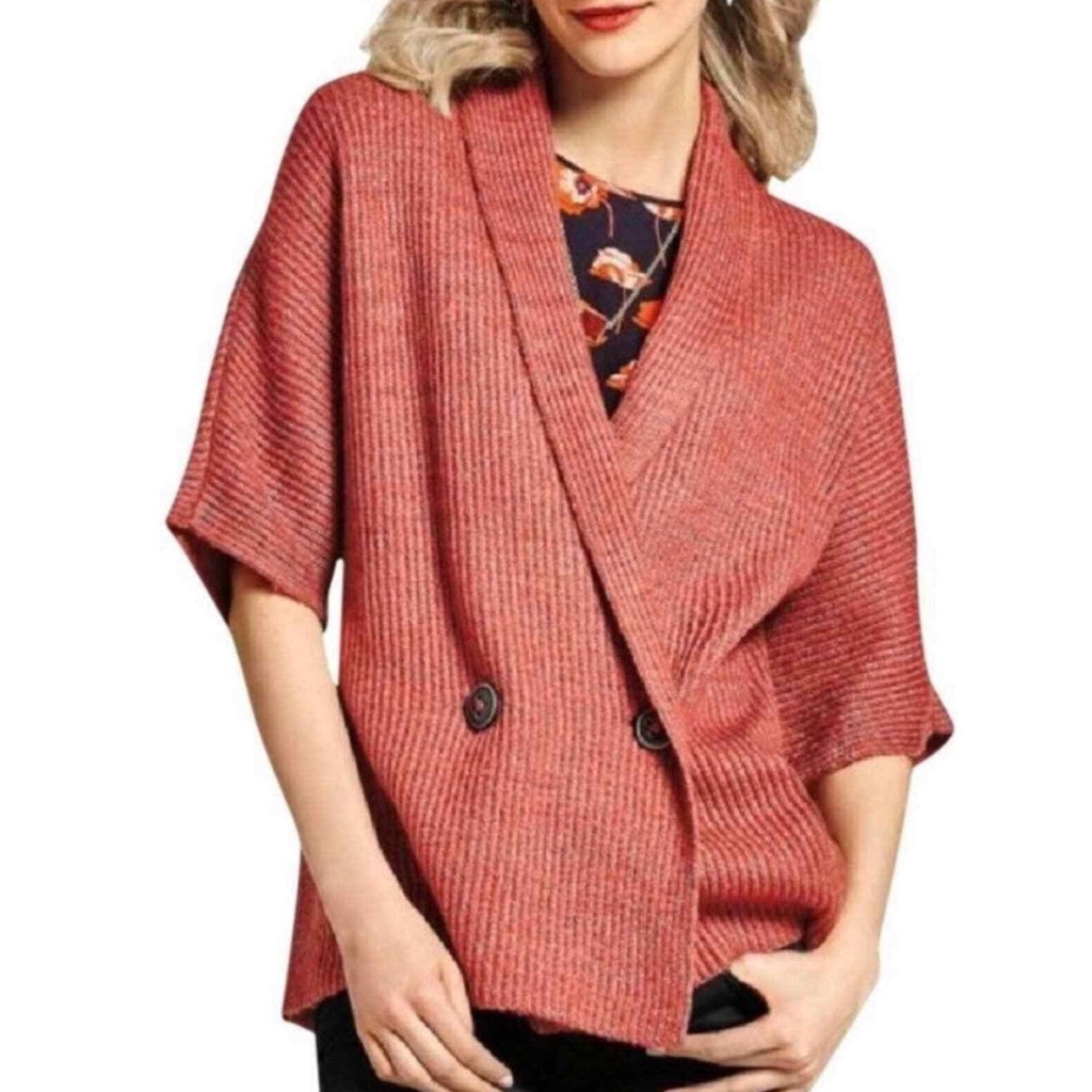Cabi Womens Rosewood Short Sleeve Button Cardigan Sweater 3162 Chunky Size Xxs